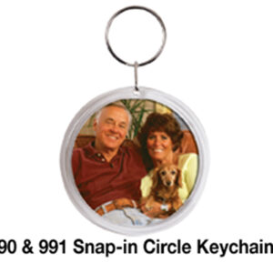 Plastic Photo Buttons Circle Keychain