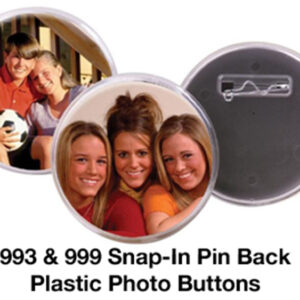Plastic Photo Buttons with Pin Backs
